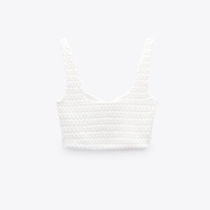 New Zara Textured Crop Top